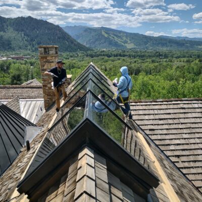 Sealing Skylight in an Aspen home getting Custom Glass Skylight Installation
