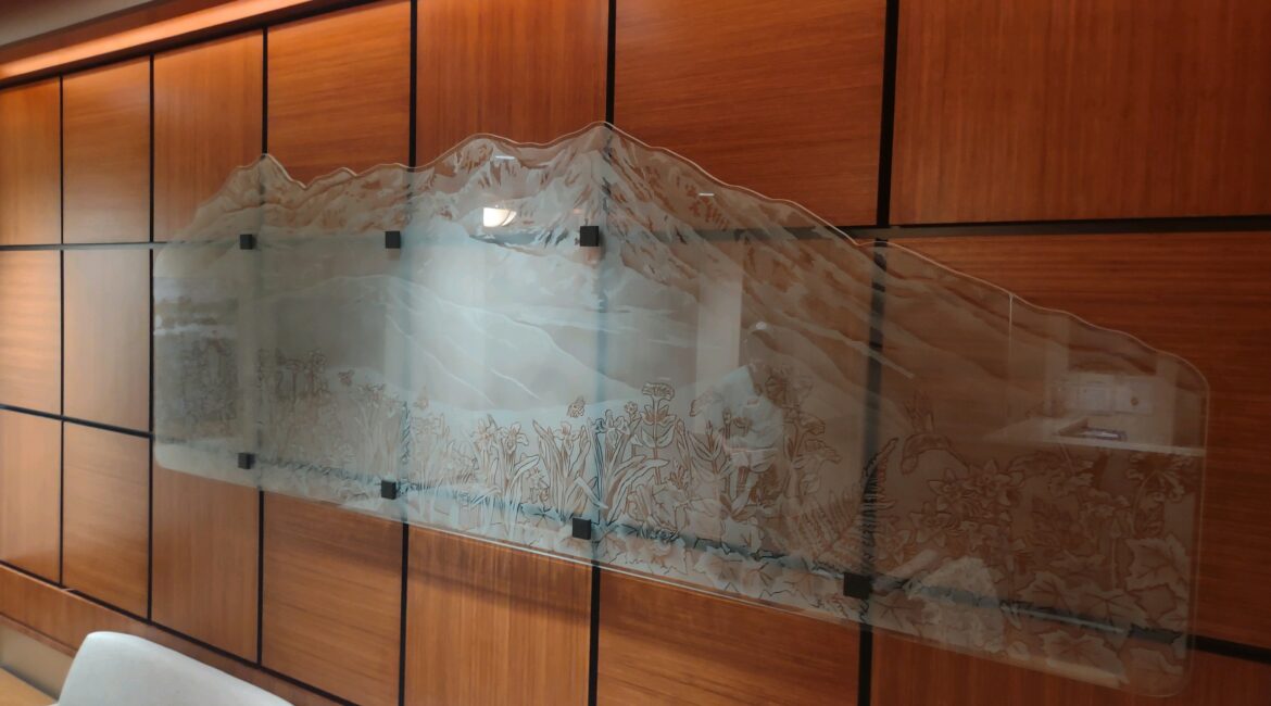 Custom Glass Art. by Glass Unlimited built to customer specifications.