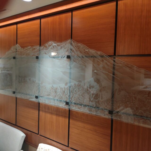 Custom Glass Art. by Glass Unlimited built to customer specifications.